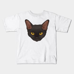 Devon Rex Black Kids T-Shirt